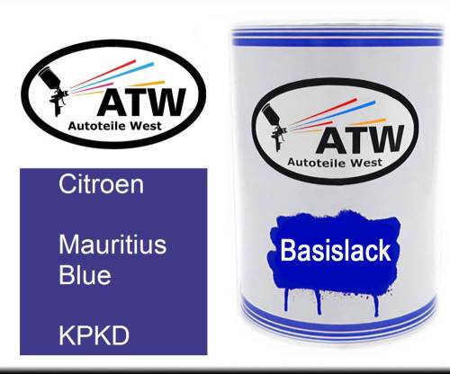 Citroen, Mauritius Blue, KPKD: 500ml Lackdose, von ATW Autoteile West.